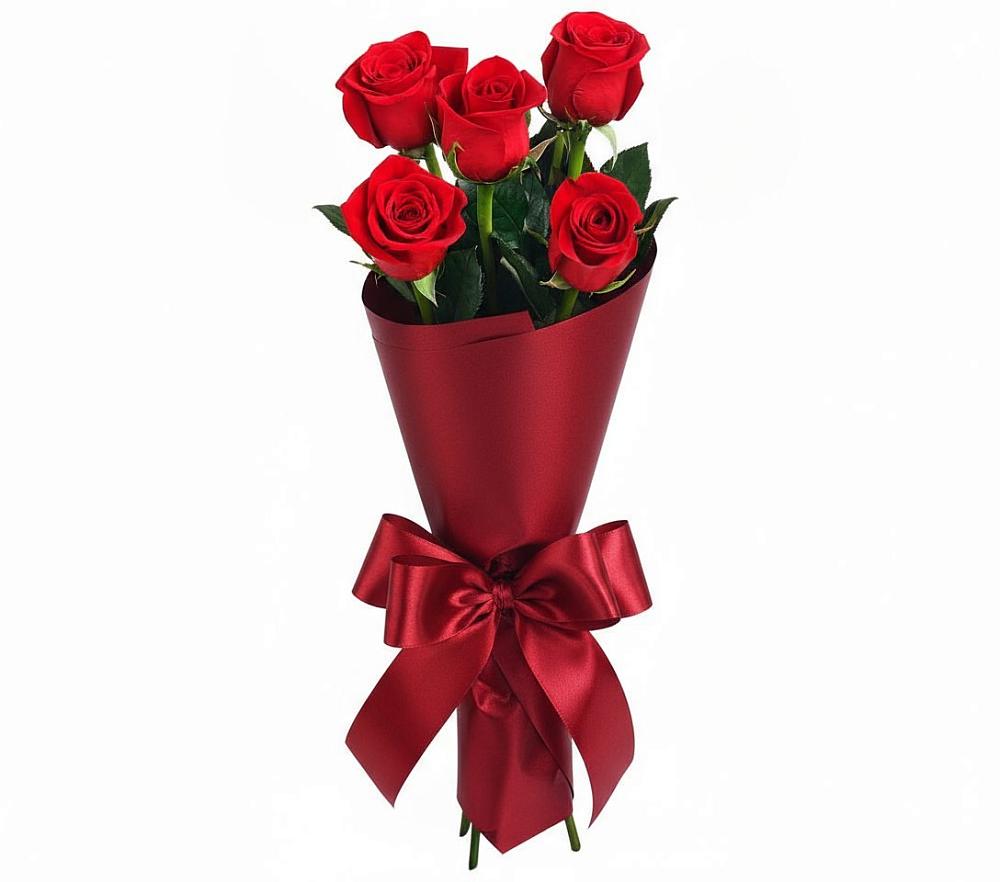 Букет 5 Красных роз Эдлесс Лав в Цильне