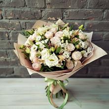 Букет цветов из:  Альстромерии, Розы и Хризантемы в Цильне