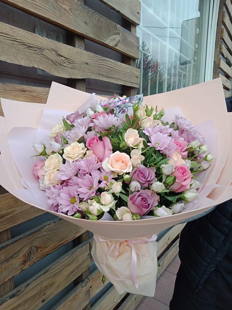 Букет цветов из: Розы и Хризантемы в Цильне