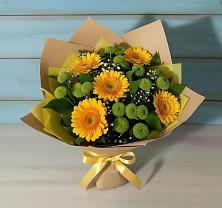 Букет цветов из:  Герберы и Хризантемы в Цильне