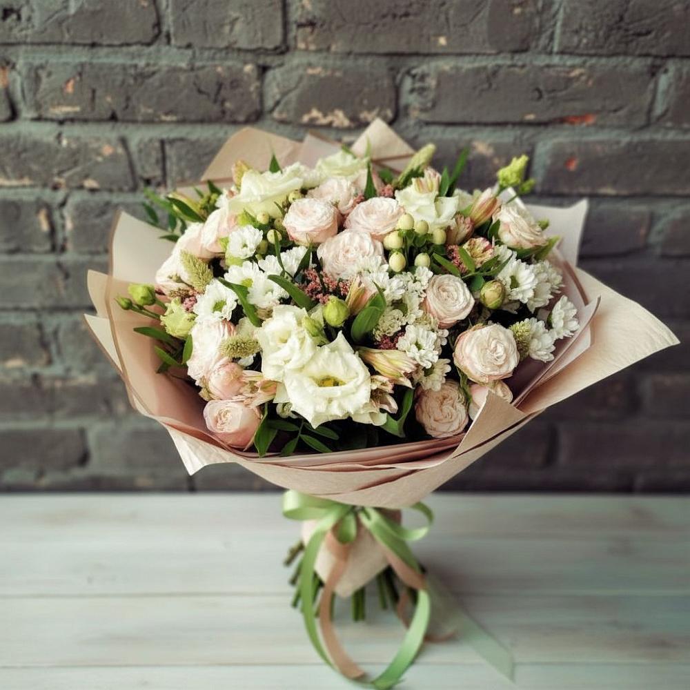 Букет цветов из: Альстромерии, Розы и Хризантемы в Цильне