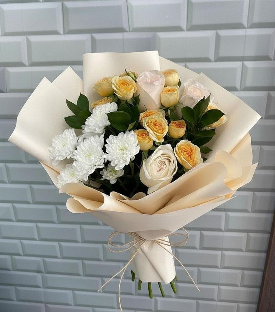 Букет цветов из: Розы и Хризантемы в Цильне