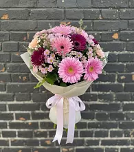 Букет цветов из:  Герберы и Хризантемы в Цильне