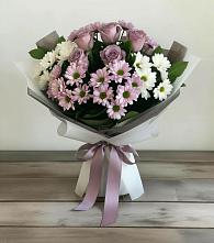 Букет цветов из:  Хризантемы и Розы #REPLACE_PRED# Цильне