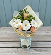 Букет цветов из:  Герберы, Розы и Хризантемы в Цильне