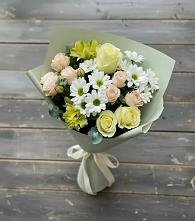 Букет цветов из:  Альстромерии, Розы и Хризантемы в Цильне