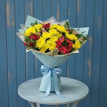 Букет цветов из:  Альстромерии и Хризантемы в Цильне