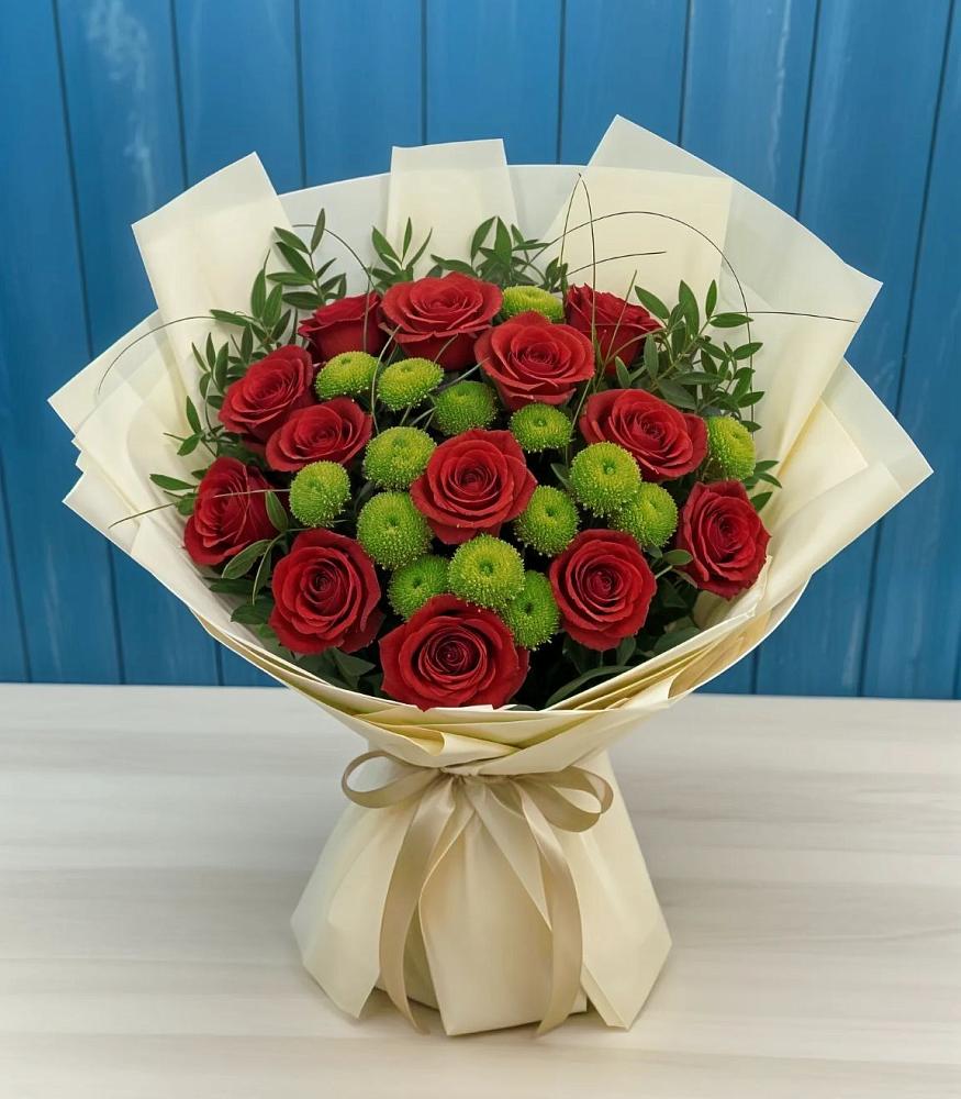 Букет цветов из: Розы и Хризантемы в Цильне